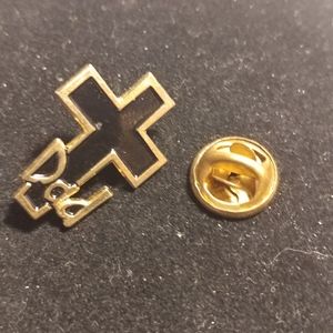 Pin, Cross with monogrammed Dad